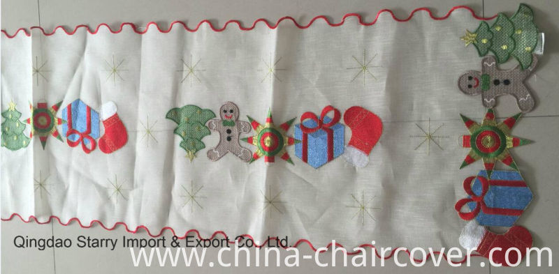 Christmas Embroidery Polyester Table Runner Table Ribbon